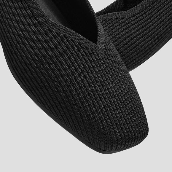 Vivaia Margot Square Toe Mary Jane Flats Black Shoes EU 37 US 6.5 - Picture 4 of 16